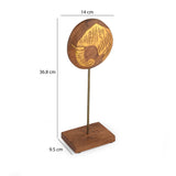 Elephant Face Wooden Showpiece Stand Small- Gold