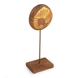 Elephant Face Wooden Showpiece Stand Small- Gold