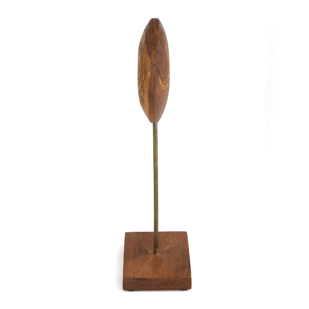Elephant Face Wooden Showpiece Stand Small- Gold