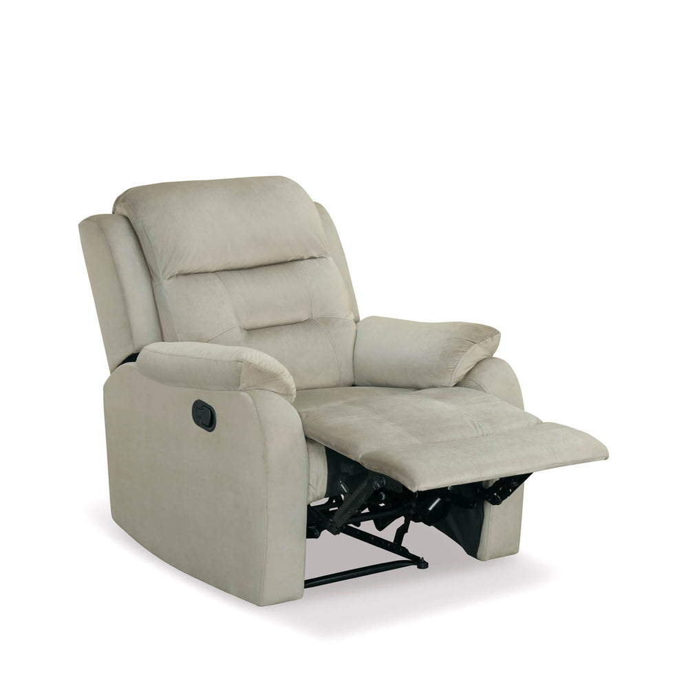 Rosia 1 Seater Manual Recliner Sofa- Light Brown