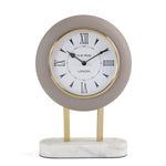 Round Wooden Table Clock with Stand- Taupe