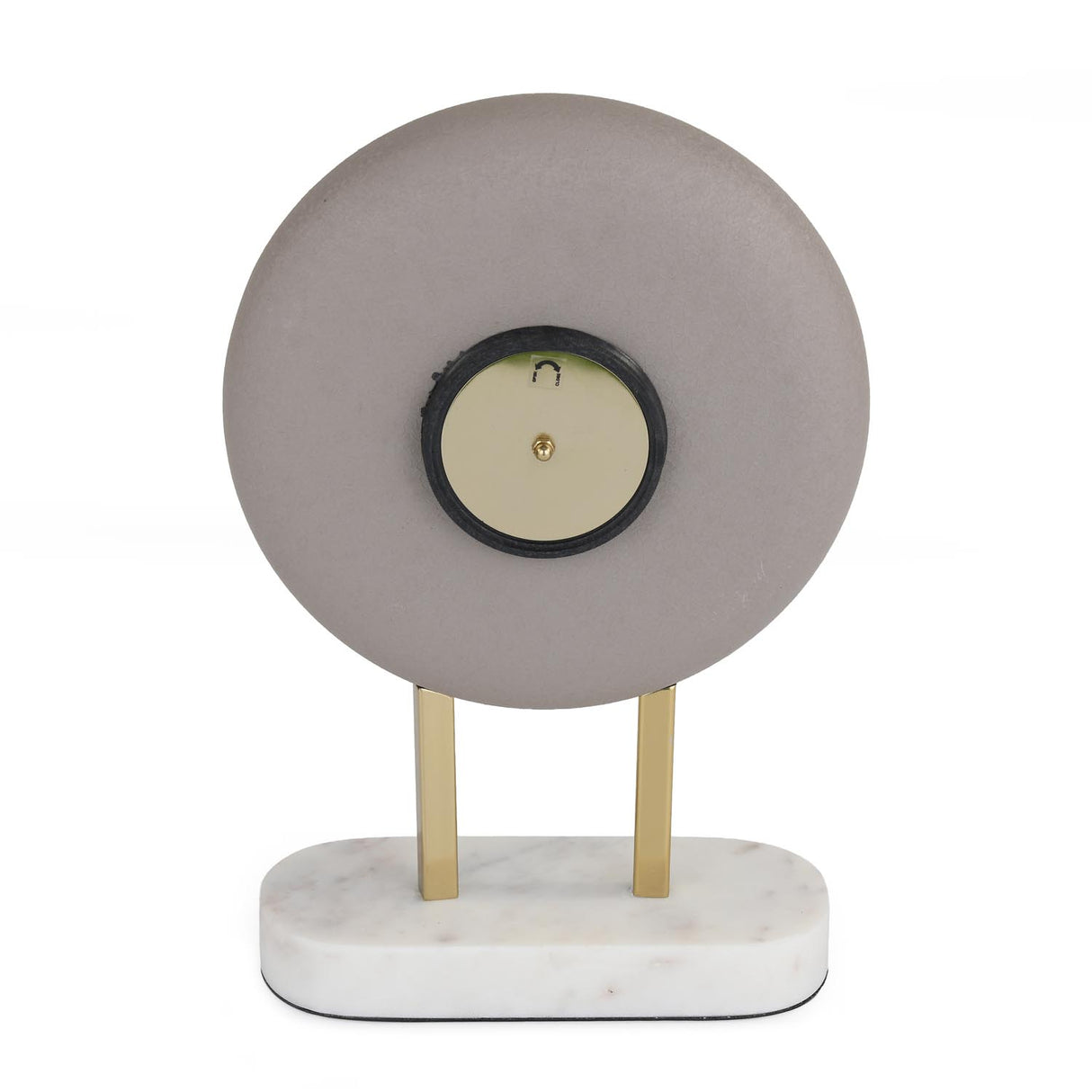 Round Wooden Table Clock with Stand- Taupe