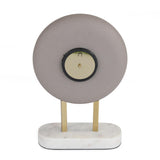 Round Wooden Table Clock with Stand- Taupe