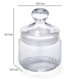 Elegant Striped Pattern 500 ml Glass Cannisters Set of 2- Transparent