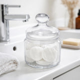 Elegant Striped Pattern 500 ml Glass Cannisters Set of 2- Transparent