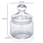 Elegant Striped Pattern 500 ml Glass Cannisters Set of 2- Transparent