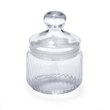 Elegant Striped Pattern 500 ml Glass Cannisters Set of 2- Transparent