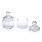 Elegant Striped Pattern 500 ml Glass Cannisters Set of 2- Transparent