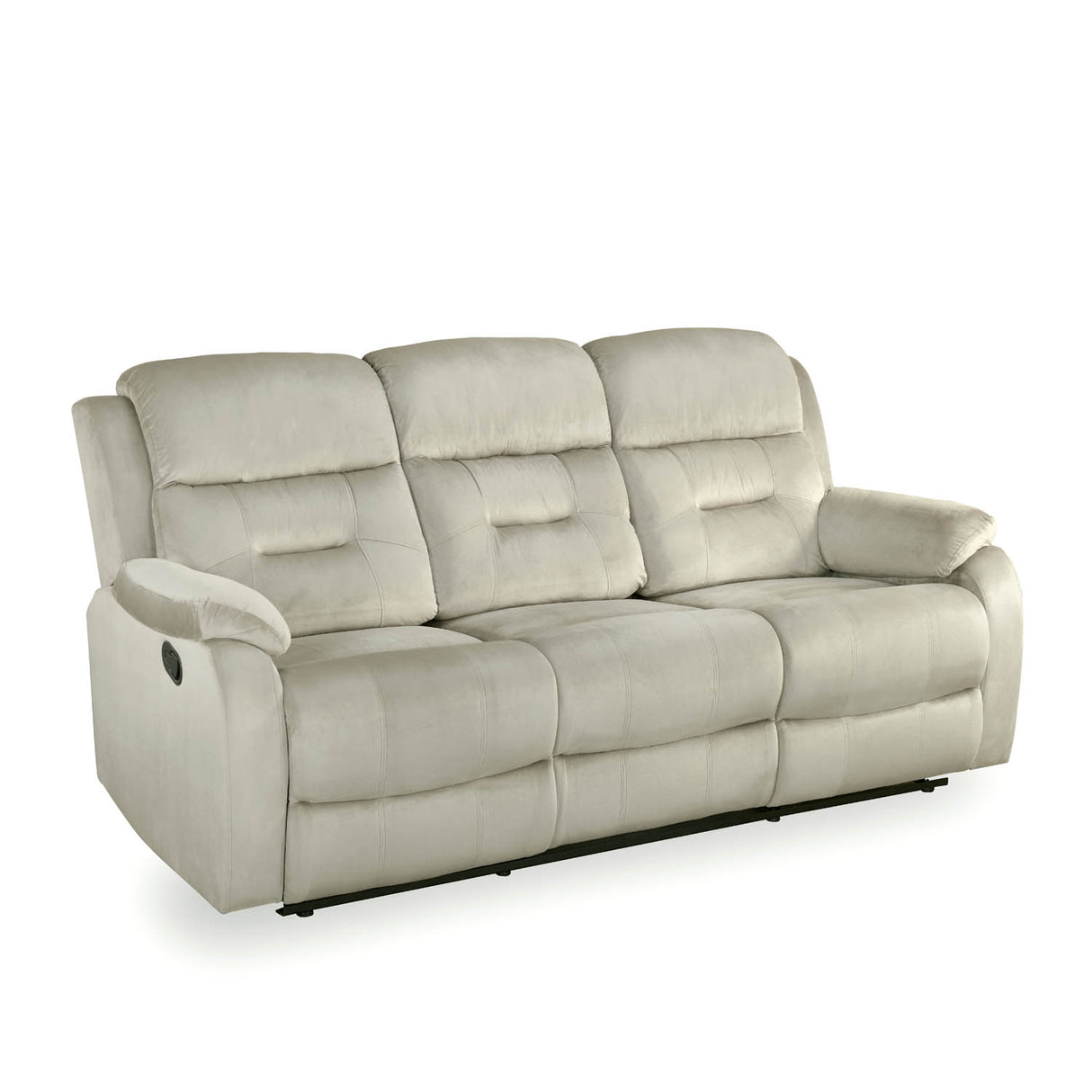Rosia 3 Seater Manual Recliner Sofa (Light Brown)