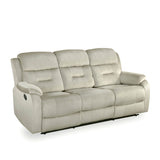 Rosia 3 Seater Manual Recliner Sofa (Light Brown)
