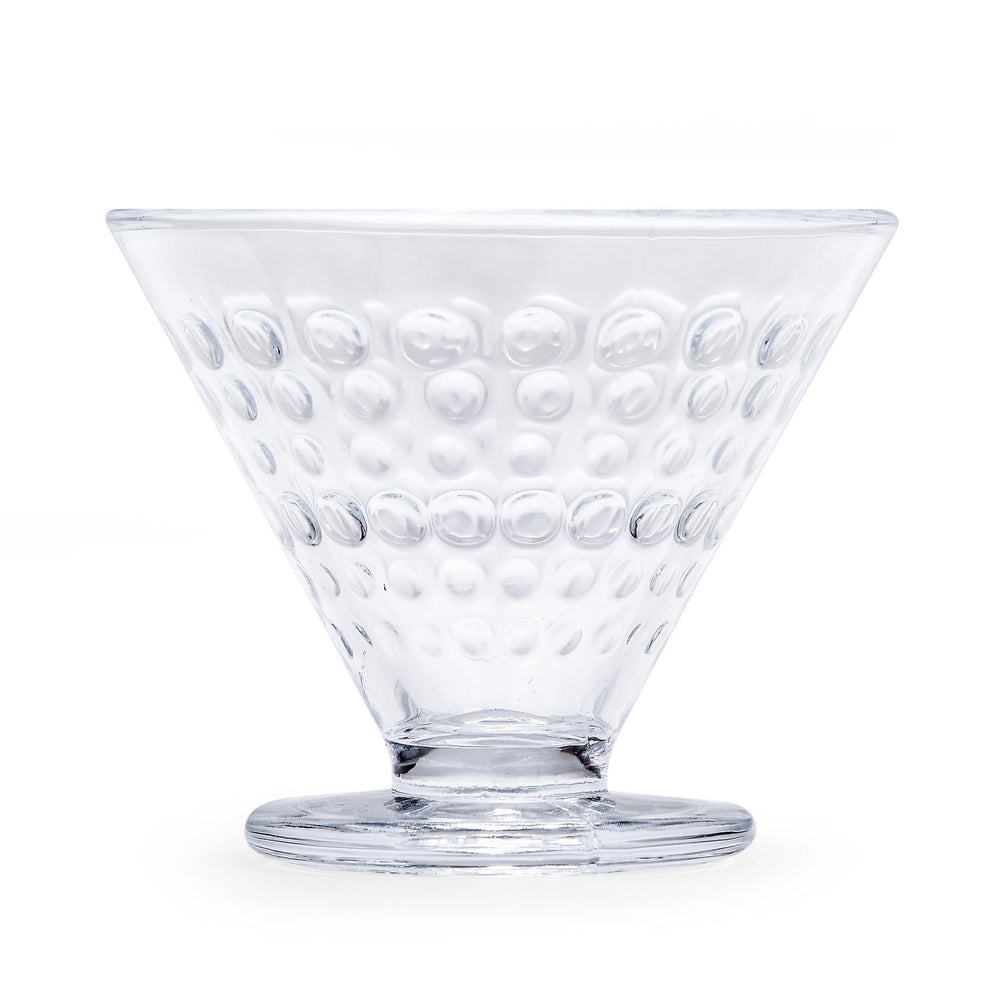 Elegant Dotted Pattern 120 ml Ice Cream Bowl Set of 6- Transparent