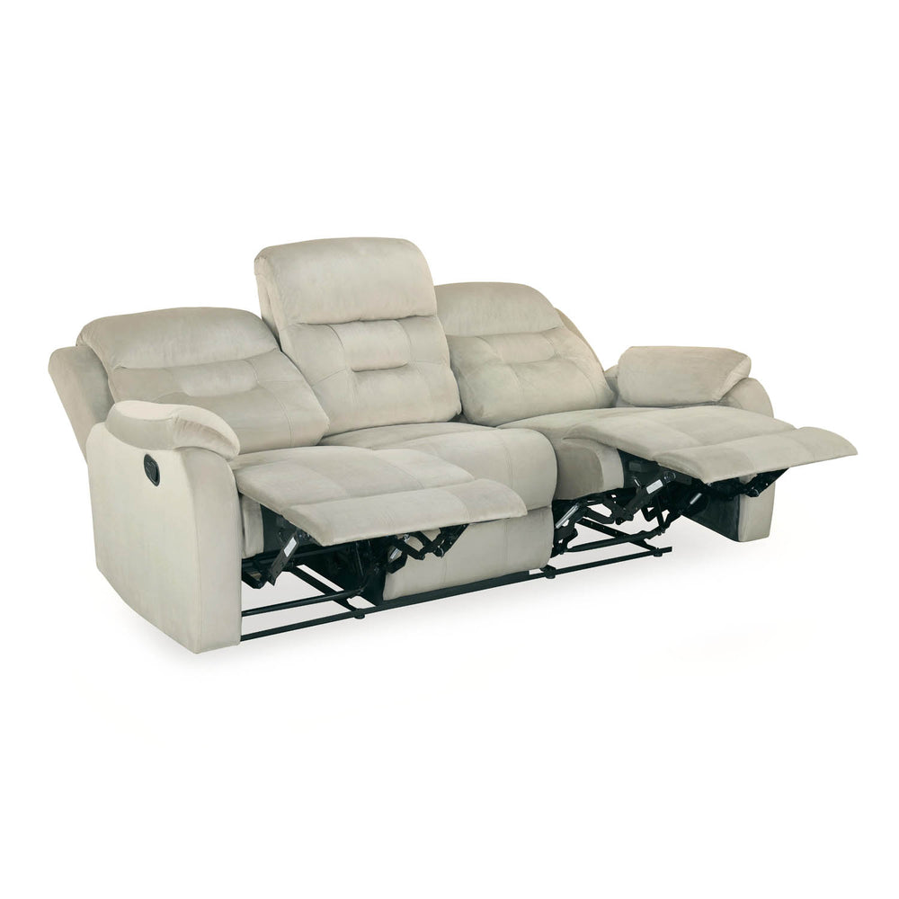 Rosia 3 Seater Manual Recliner Sofa (Light Brown)