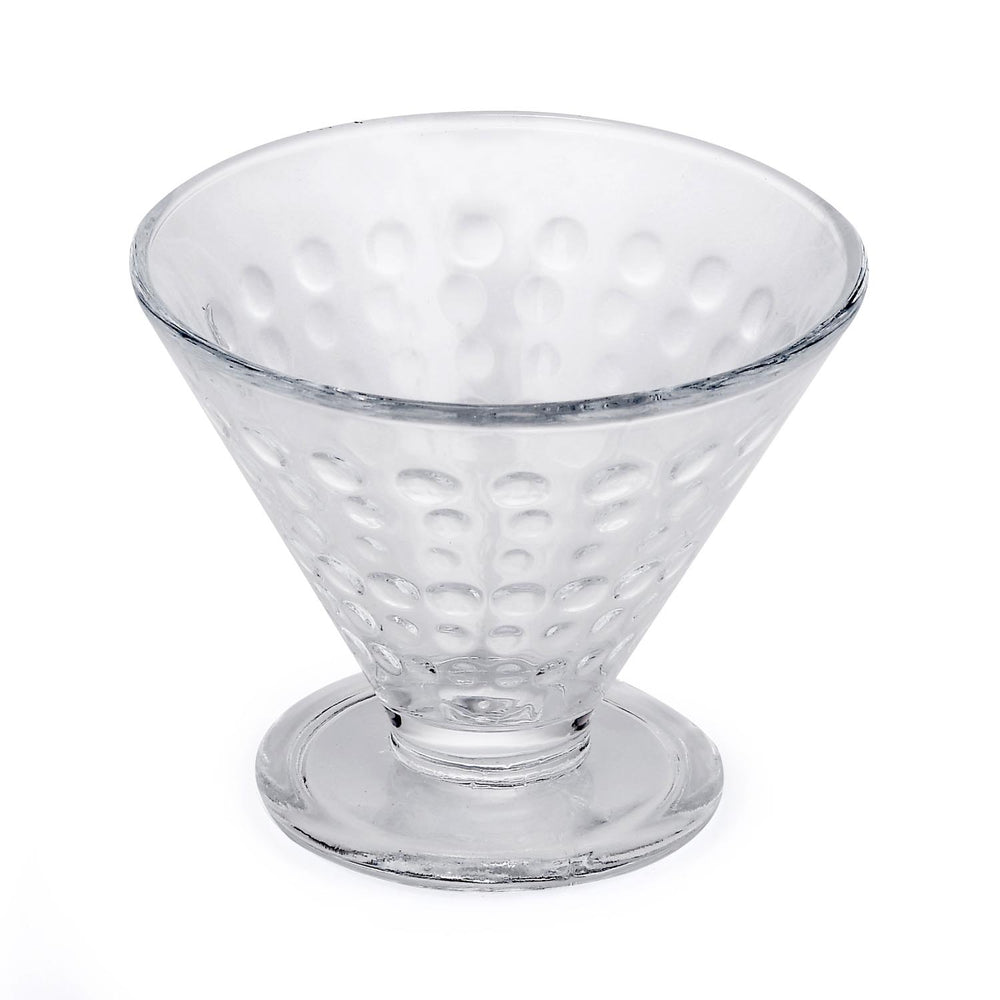 Elegant Dotted Pattern 120 ml Ice Cream Bowl Set of 6- Transparent