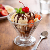 Elegant Striped Pattern 120 ml Ice Cream Bowl Set of 6- Transparent
