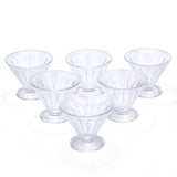 Elegant Striped Pattern 120 ml Ice Cream Bowl Set of 6- Transparent