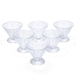Elegant Striped Pattern 120 ml Ice Cream Bowl Set of 6- Transparent