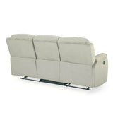 Rosia 3 Seater Manual Recliner Sofa (Light Brown)
