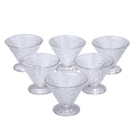 Elegant Frosted Pattern 120 ml Ice Cream Bowl Set of 6- Transparent