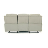 Rosia 3 Seater Manual Recliner Sofa (Light Brown)