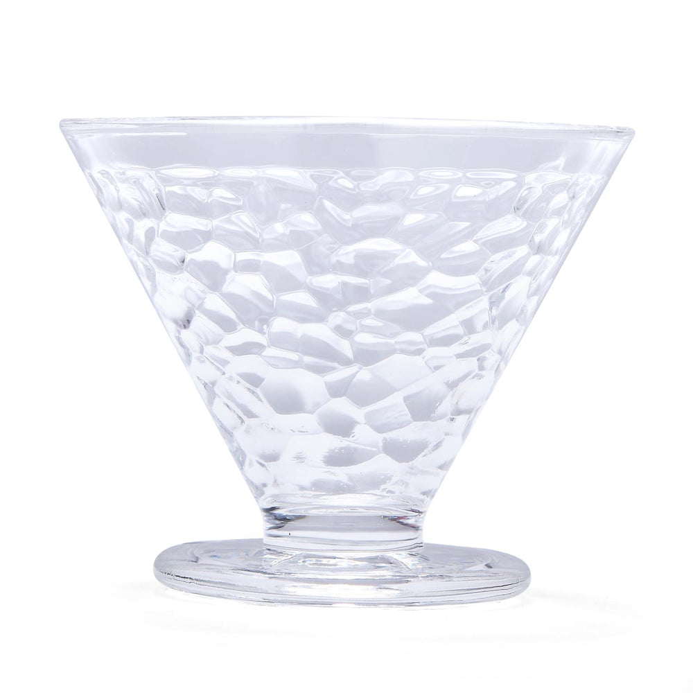 Elegant Frosted Pattern 120 ml Ice Cream Bowl Set of 6- Transparent