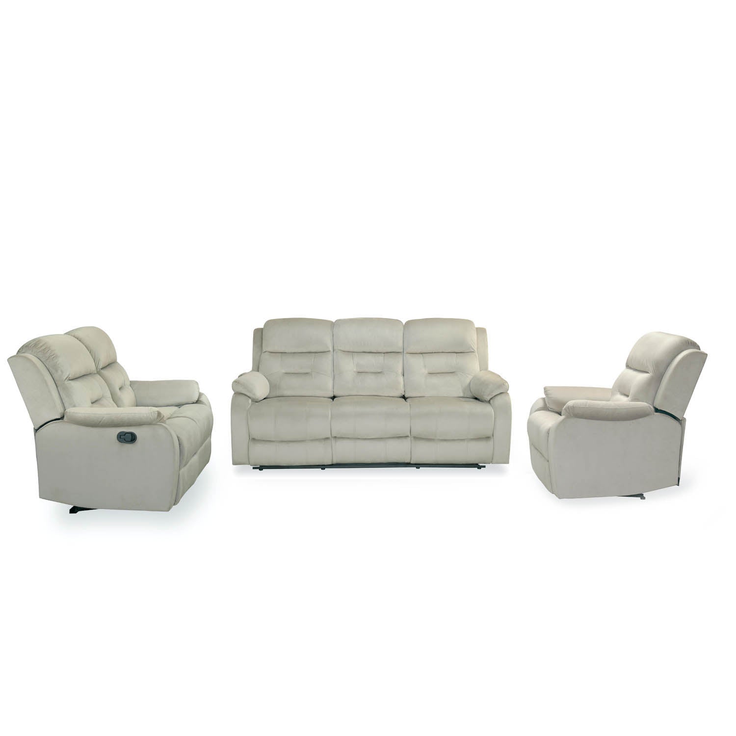 Rosia 3 Seater Manual Recliner Sofa (Light Brown)
