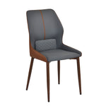 4 Seater Parquel Wooden Dining Set with Hexin Base and Ellipse Chairs- Walnut Brown