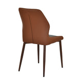 4 Seater Parquel Wooden Dining Set with Hexin Base and Ellipse Chairs- Walnut Brown