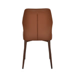 4 Seater Parquel Wooden Dining Set with Hexin Base and Ellipse Chairs- Walnut Brown