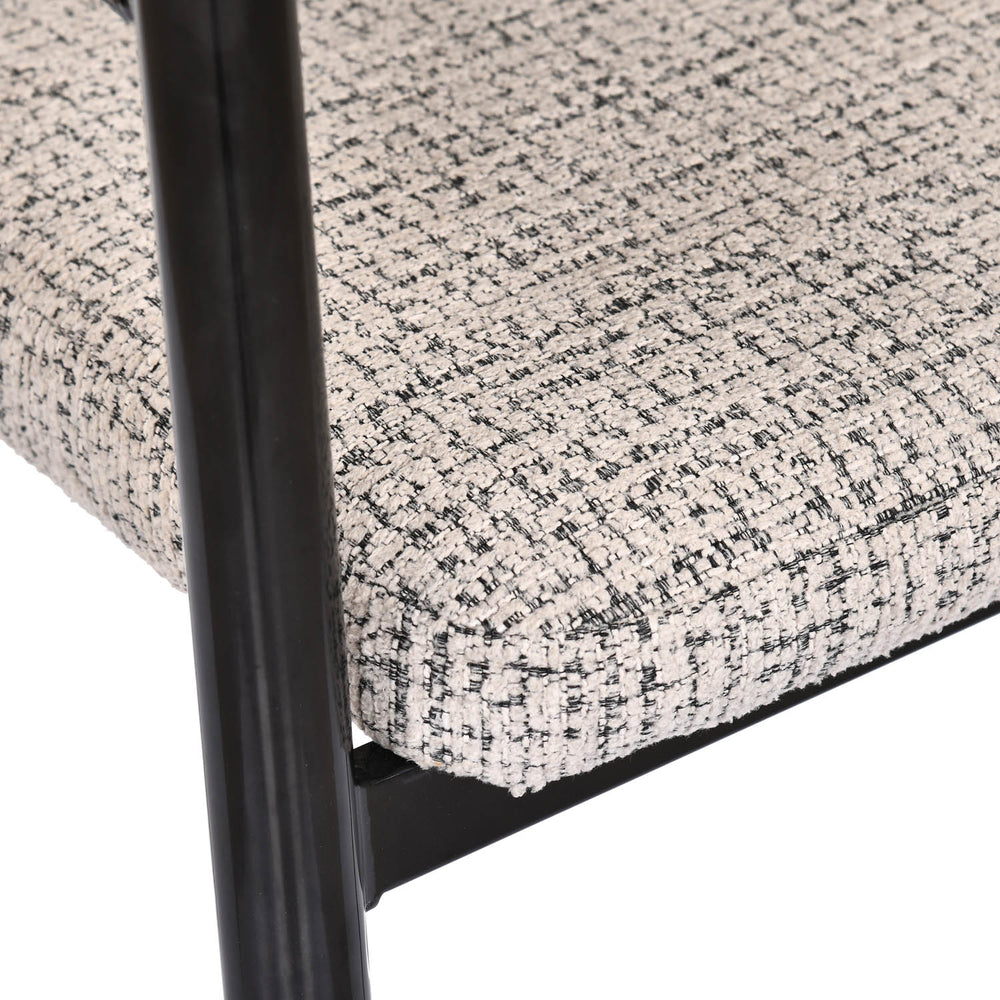 4 Seater Bevon Ceramic Dining Set with Hexin Base and Tierra Chairs- Cloud Beige