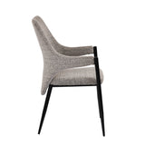 6 Seater Allune Ceramic Dining Set with Hexin Base and Tierra Chairs- Ash White