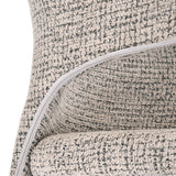 6 Seater Allune Ceramic Dining Set with Hexin Base and Tierra Chairs- Ash White