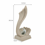 Wave Swirl with Crystal Sphere Table Décor Polyresin Showpiece- Sand Brown