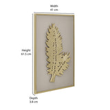 Gold pinnate leaf wall art décor with dimension in cms 2