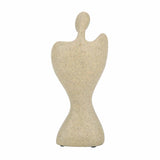 Abstract Human Holding Crystal Sphere Small Polyresin Showpiece- Sand Brown