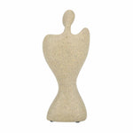 Abstract Human Holding Crystal Sphere Small Polyresin Showpiece- Sand Brown