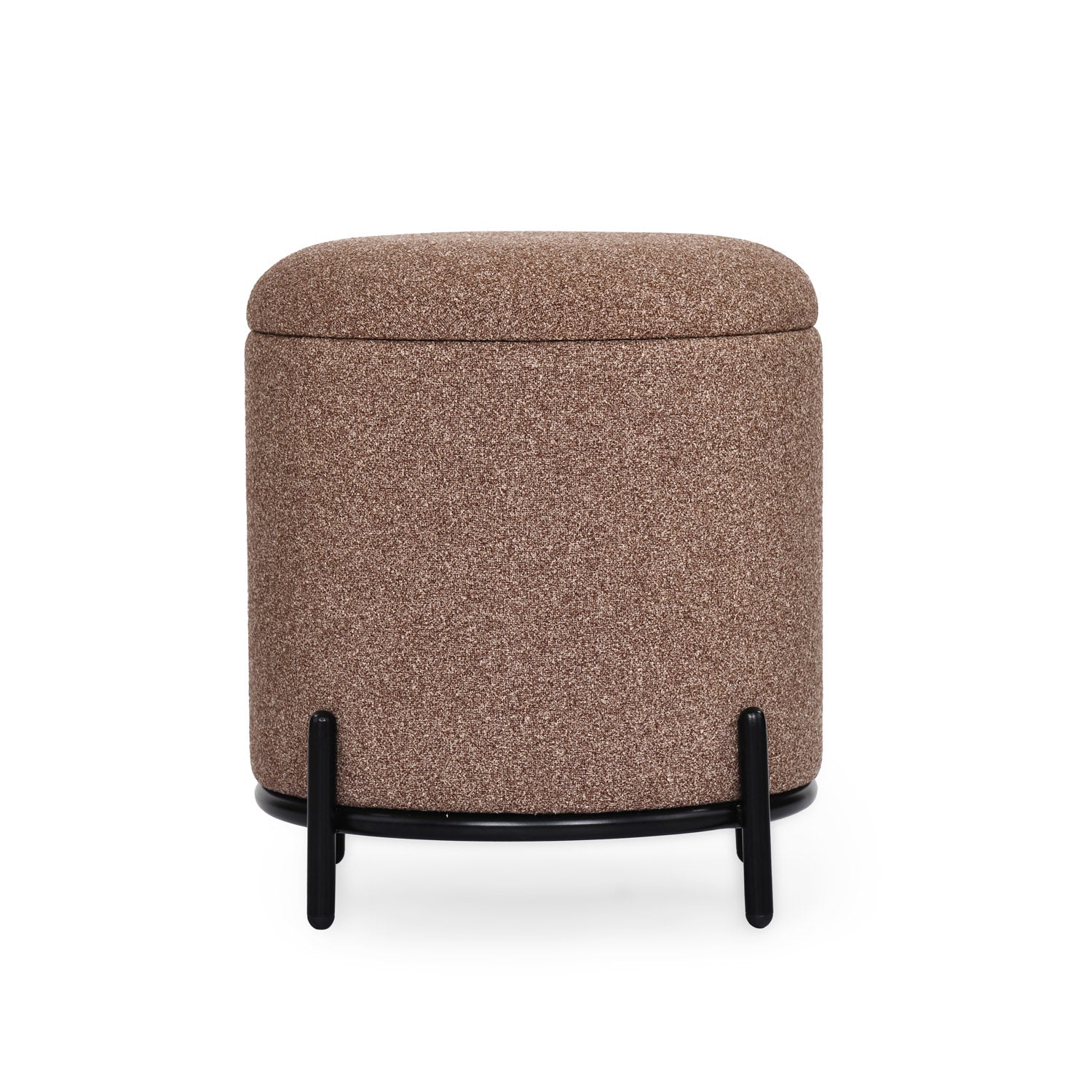 Volga Ottoman with Storage and Metal Base (Texture Brown)