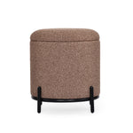 Volga Ottoman with Storage and Metal Base (Texture Brown)