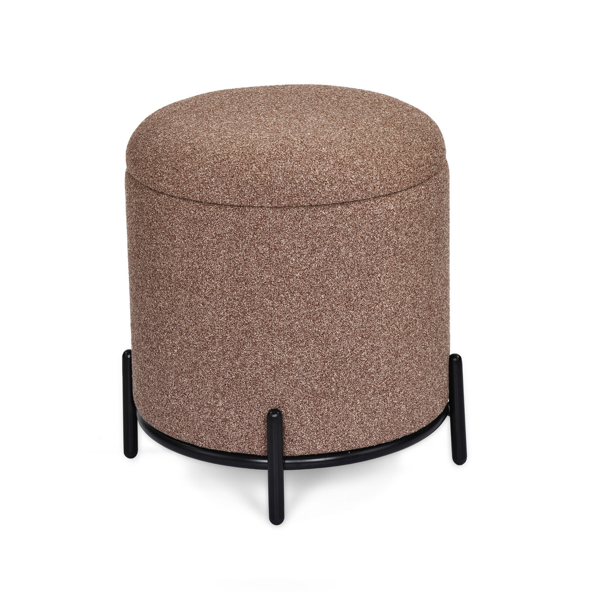 Volga Ottoman with Storage and Metal Base (Texture Brown)