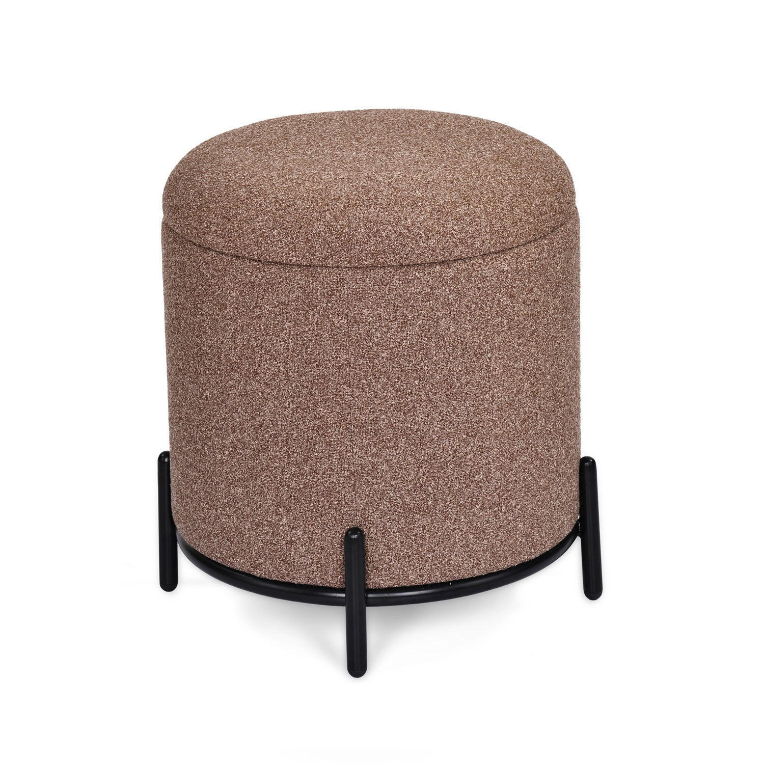 Volga Ottoman with Storage and Metal Base (Texture Brown)