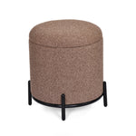 Volga Ottoman with Storage and Metal Base (Texture Brown)