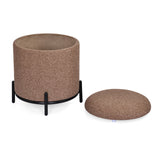Volga Ottoman with Storage and Metal Base (Texture Brown)