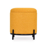 Volga Ottoman with Storage and Metal Base(Yellow)