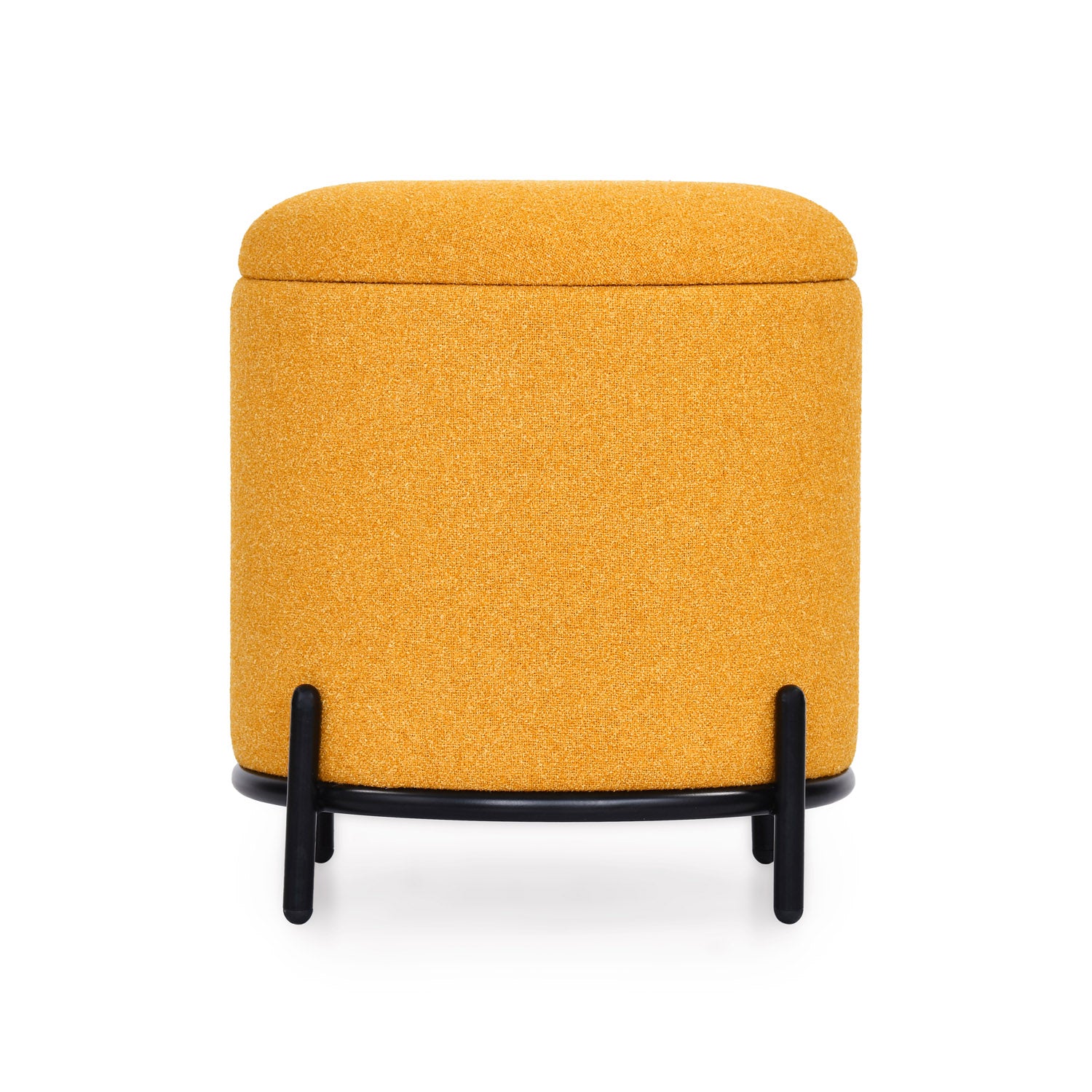 Volga Ottoman with Storage and Metal Base(Yellow)