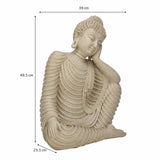 Thinking Buddha Decorative Polyresin Showpiece- Sand Brown