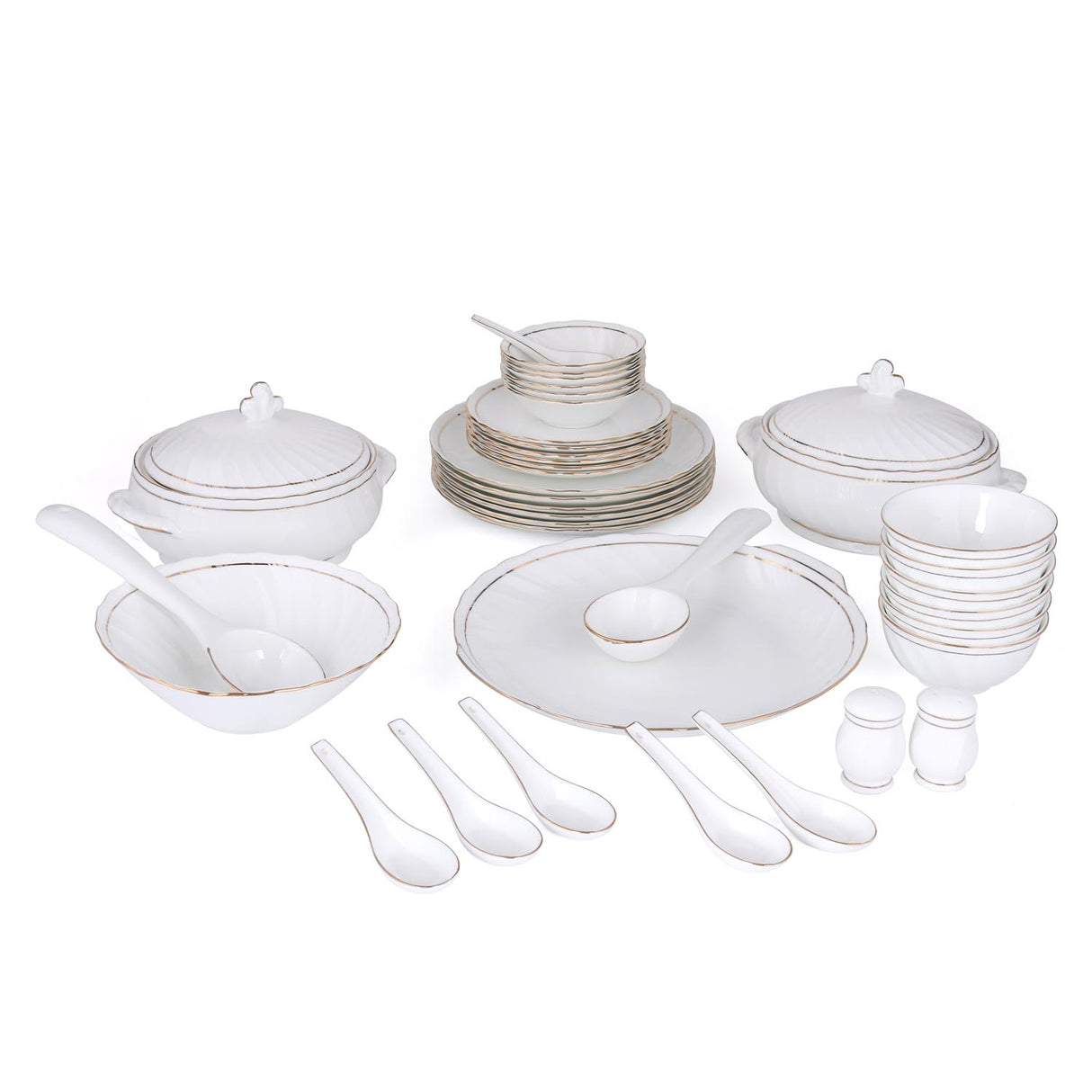 Karina Porcelain 40 Piece Dinner Set- White