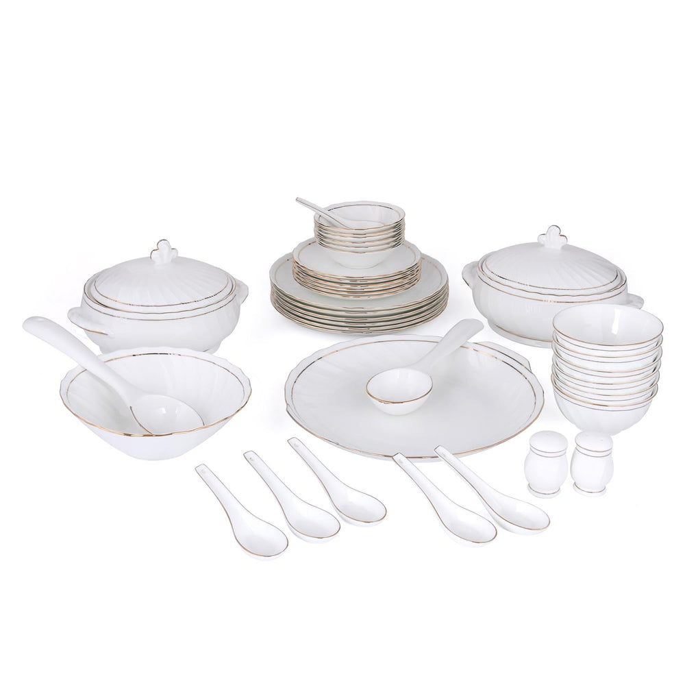 Karina Porcelain 40 Piece Dinner Set- White