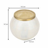 Rim Glass Decorative Votive- Cream and Gold