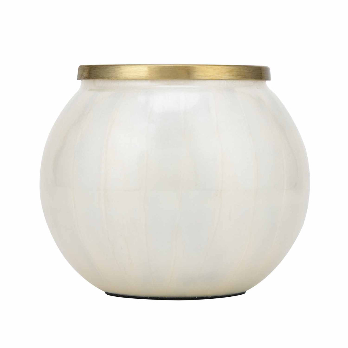 Rim Glass Decorative Votive- Cream and Gold