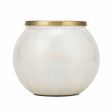 Rim Glass Decorative Votive- Cream and Gold