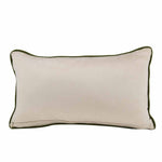 Horse Belt Pattern Velvet Filled Cushion- Green and Off-white Cushion